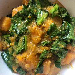 A picture of Squash and sweet potato curry - vegan.