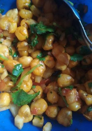 A picture of Boiled corn chaat.