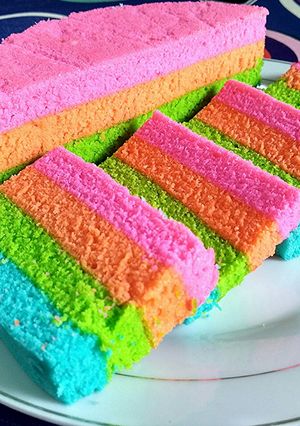 Foto resep Bolu Kukus Pelangi (Putih Telur)Lembutnya Super😋