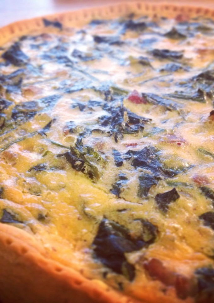A picture of Spinach and Bacon Quiche.