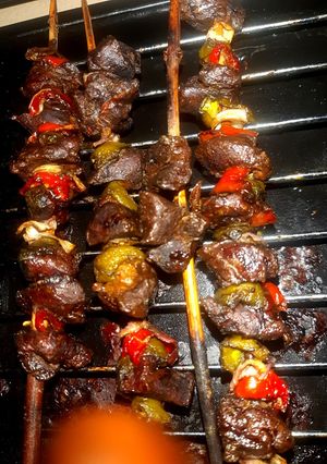 A picture of Liver kebab.