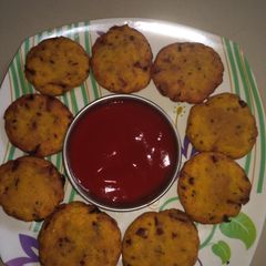 Aalu besan tikki / potato,gram flour fritters A picture of Aalu besan tikki / potato,gram flour fritters.