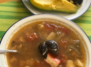 Una foto de Cazuela de mariscos