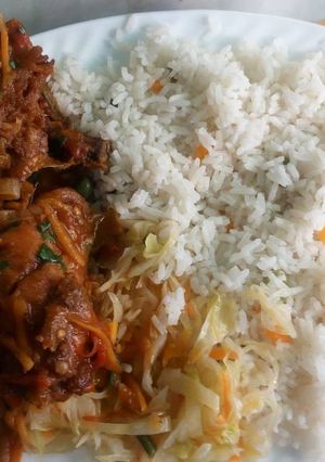 A picture of Wet Fried Chicken n Rice.