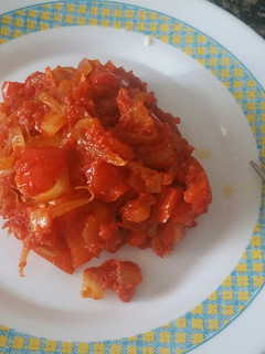 Una foto de Bacalao a la samfaina