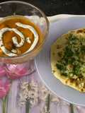 Butter chicken with garlic nan