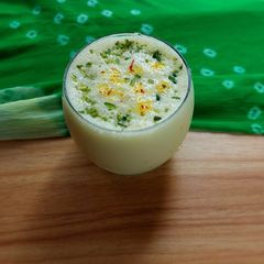 A picture of Kesar pista lassi.