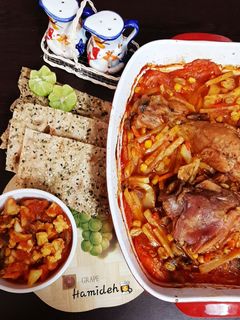 عکسی از دستور خوراک بوقلمون در فر😋