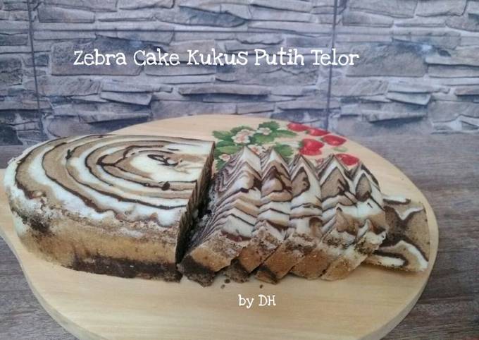 Zebra Cake Kukus Putih Telur