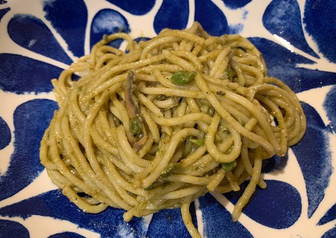 Steps to Make Popular Organic Vegan Basil Pesto Pasta for Breakfast Recipe