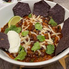 A picture of Black Bean & Poblano Soup.