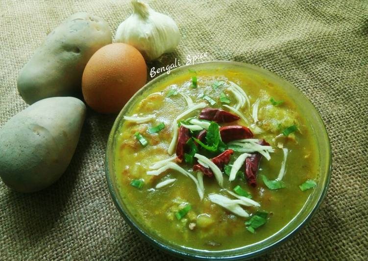 Easiest Way to Cook Delicious Egg Potato Mung Dal 💛