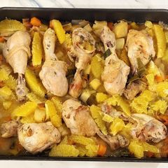Roast chicken legs with orange A picture of Roast chicken legs with orange.