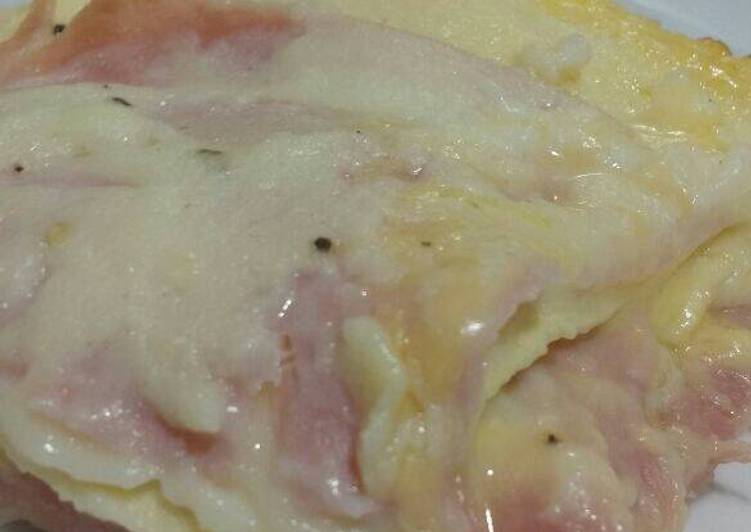 Lasanha de queijo e presunto fácil