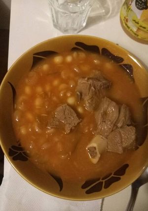 صورة لوصفة حساء الفاصوليا بلحم الخروف