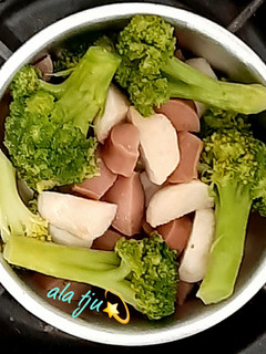 Foto resep Baso ikan & susis cah brokoli