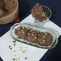Chocolate ice cream(with GMS and CMC powder) A picture of Chocolate ice cream(with GMS and CMC powder).
