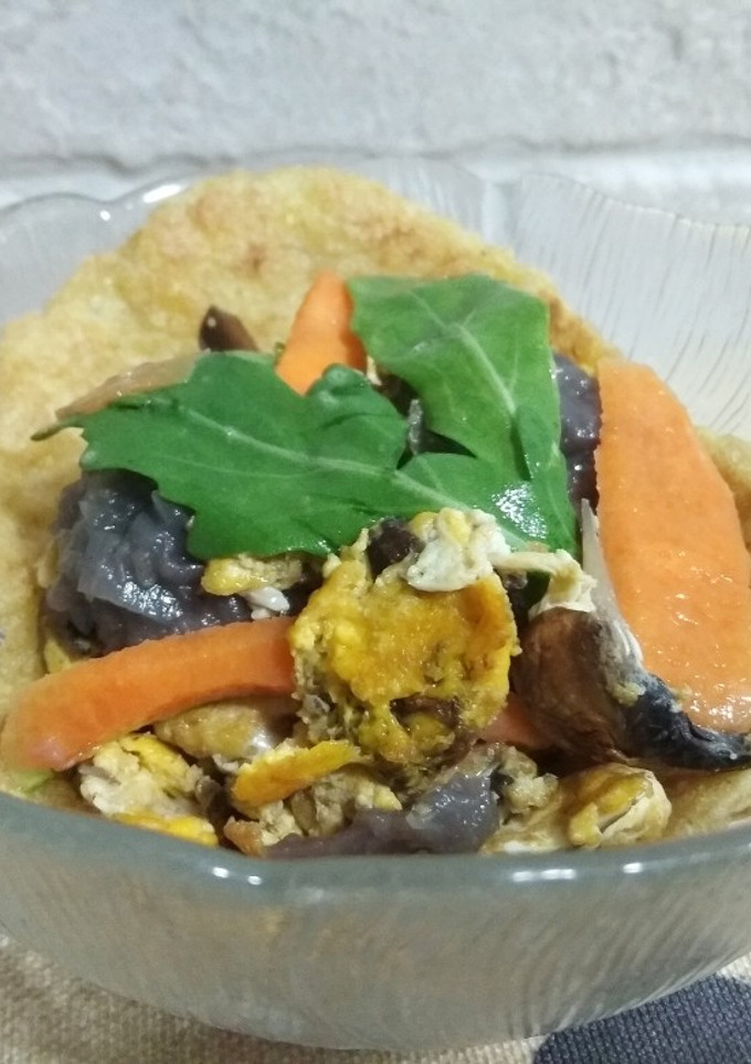 Una foto de Tortita de mijo-avena con revuelto de champis