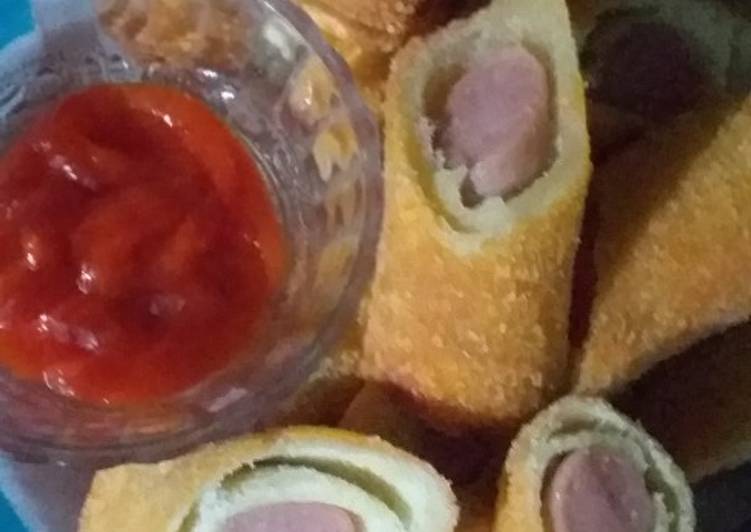 Rolade sosis kulit roti tawar