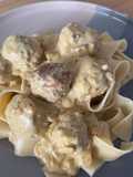 Pappardelle Nido con Albóndigas al Curry
