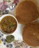 Crispy rava poori with potato sabji