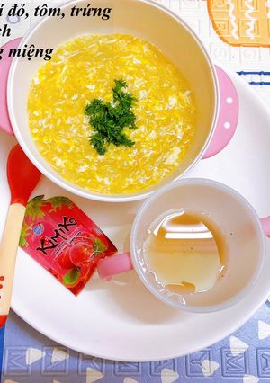 Hình của món Mì somen bí đỏ + tôm+ trứng.