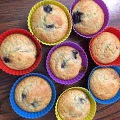 A picture of Blueberry Cornbread Muffins.