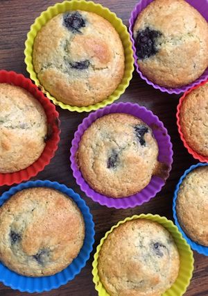 A picture of Blueberry Cornbread Muffins.