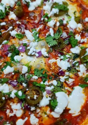 A picture of Cheat's Huevos Rancheros.