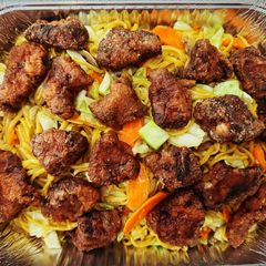A picture of Pancit Canton w/Crispy Pork.