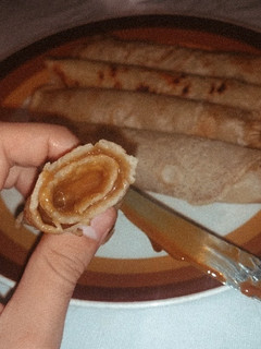 Una foto de Panqueques con dulce de leche