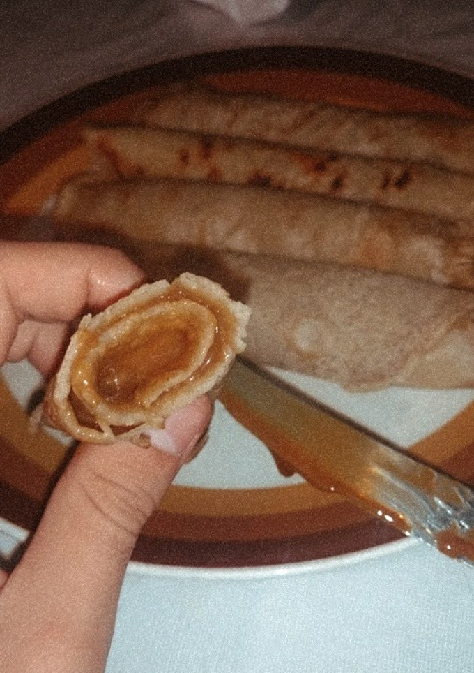 Una foto de Panqueques con dulce de leche