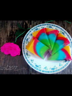 Foto resep Puding Roti Rainbow