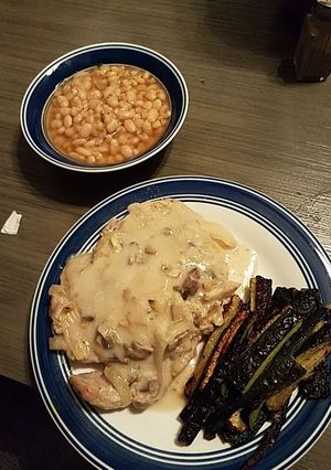 A picture of Baked Pork Chops with Yummy Sauce.