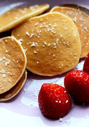 O poză a rețetei Mini pancakes cu banane.