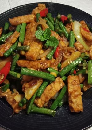 Foto resep Tumis Kacang Panjang Tempe Saus Tiram