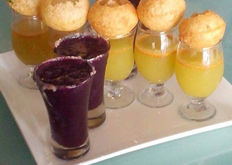 Recipe of Favorite Pani Puri with fruit shots