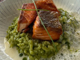 Lombos de Salmão com Risotto Verde Cremoso