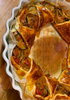 Une photo de Couronne de légumes façon ratatouille