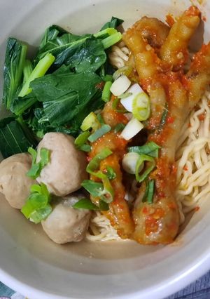Foto resep Mie Ayam Ceker Ranjau Bakso Ekonomis