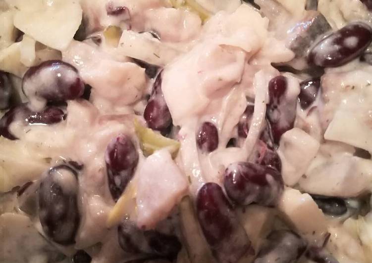 Herring and beans salad