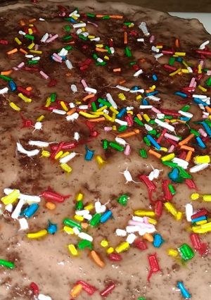 A picture of Chocolate colorful cake.