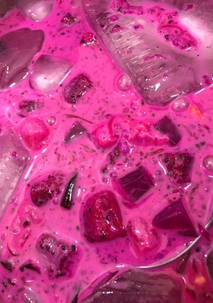 Foto resep Es buah naga merah