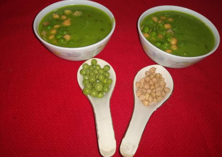 Simple Way to Make Homemade Chickpea and green peas soup