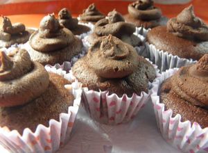 Una foto de Muffins del diablo o Devil's muffins ¡¡Chocolate!!