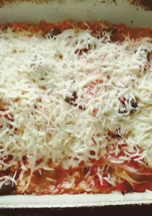 Une photo de Lasagnes façon pizza Royale