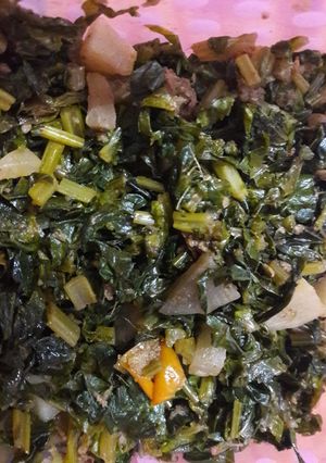 A picture of Raddish leaves bhurji.