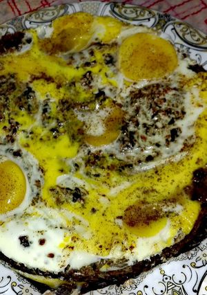 صورة لوصفة طاجن الكفته بالسبانخ والبيض
