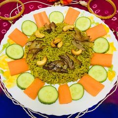 A picture of Spinach biryani#Leafygreens.