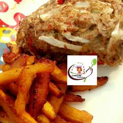 A picture of Fried plantain with plantain souffleed omelette.